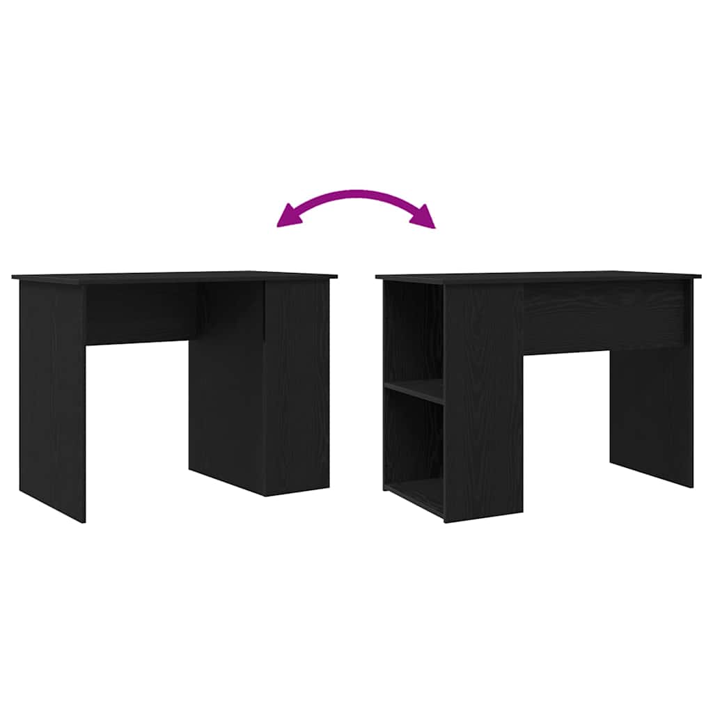 Skrivebord svart eik 100x55x75 cm konstruert tre