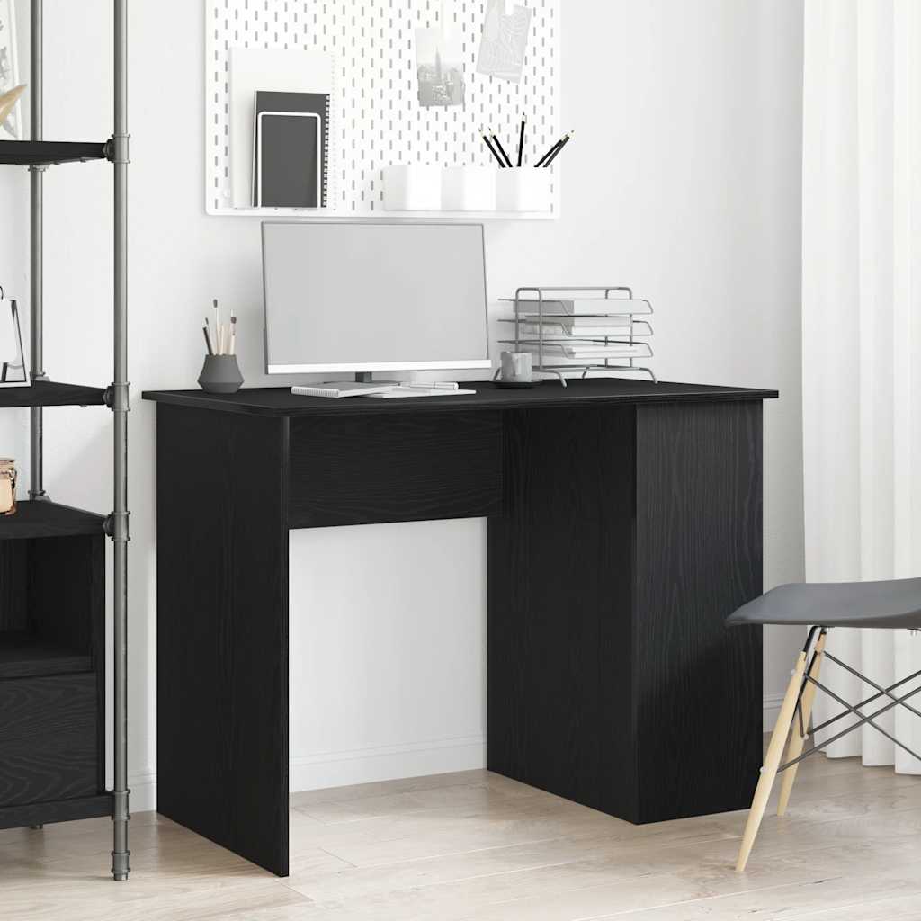 Skrivebord svart eik 100x55x75 cm konstruert tre