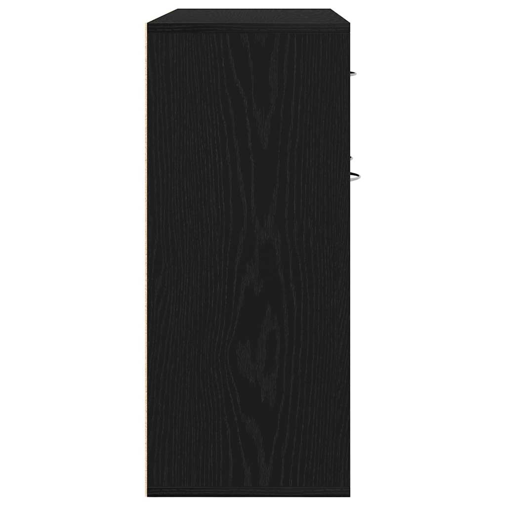 Skjenk svart eik 88x30x70 cm konstruert tre