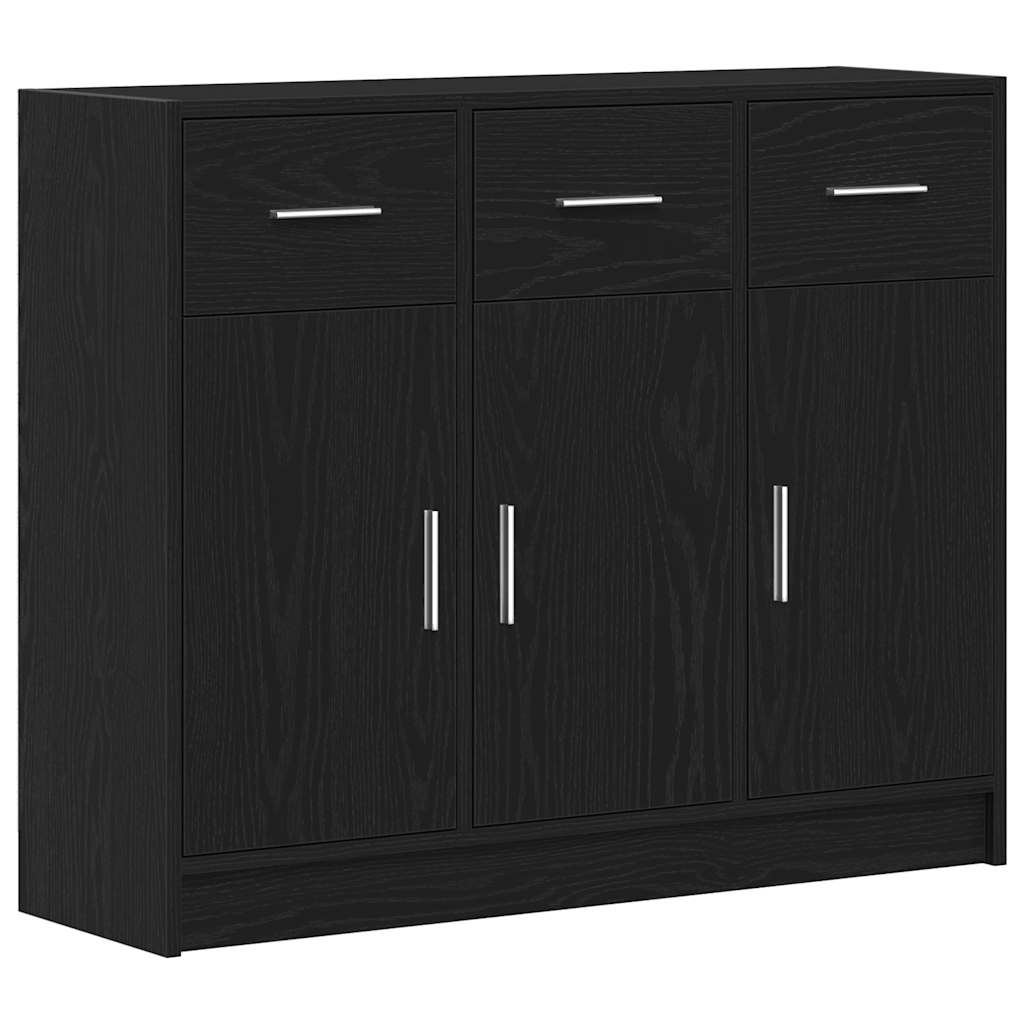 Skjenk svart eik 91x28x75 cm konstruert tre