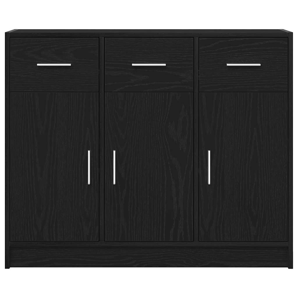 Skjenk svart eik 91x28x75 cm konstruert tre