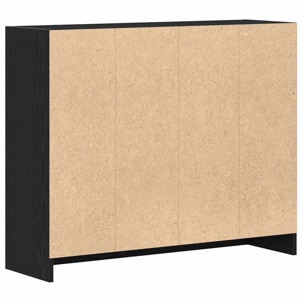 Skjenk svart eik 91x28x75 cm konstruert tre
