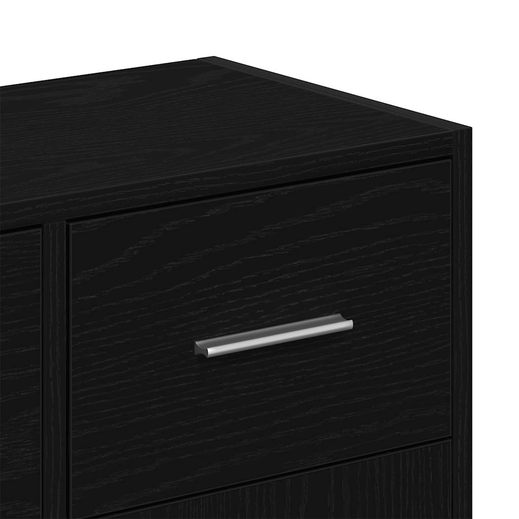 Skjenk svart eik 91x28x75 cm konstruert tre