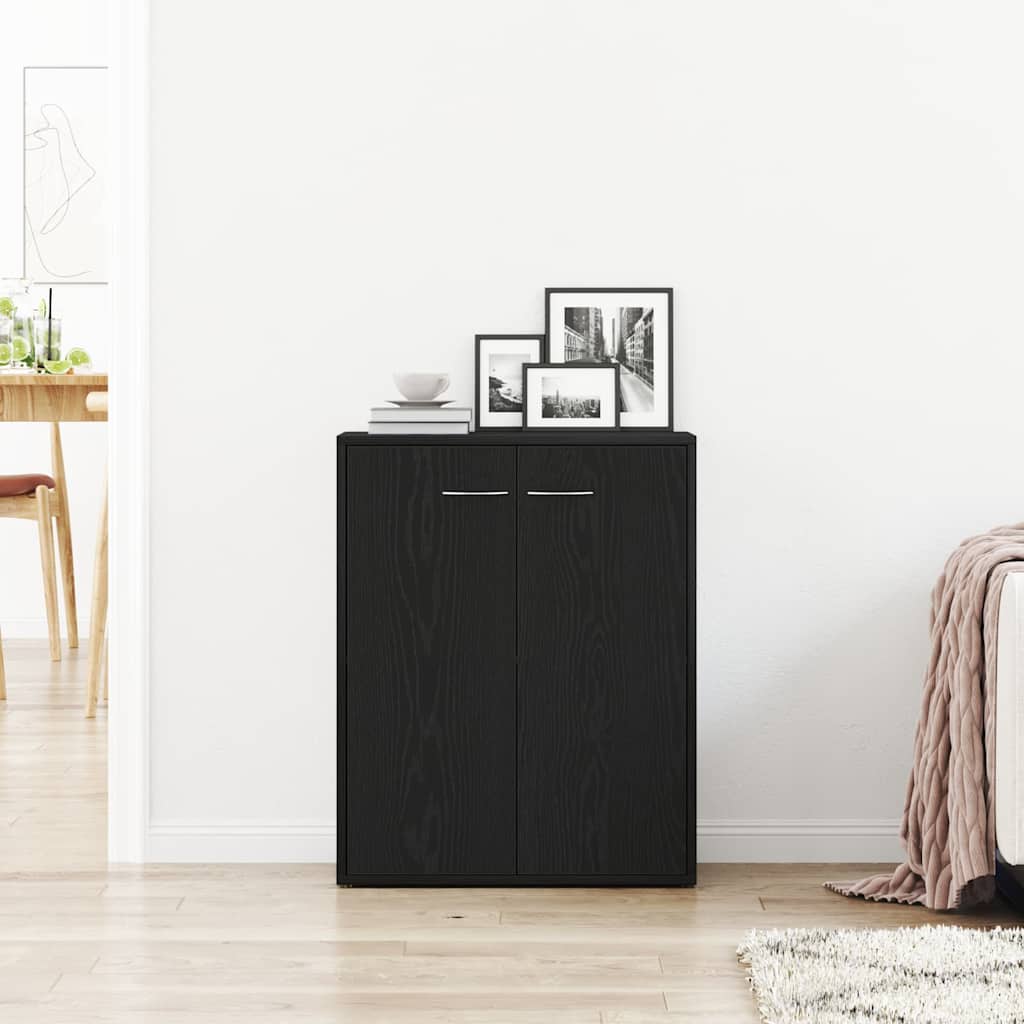 Skjenk svart eik 60x30x75 cm konstruert tre