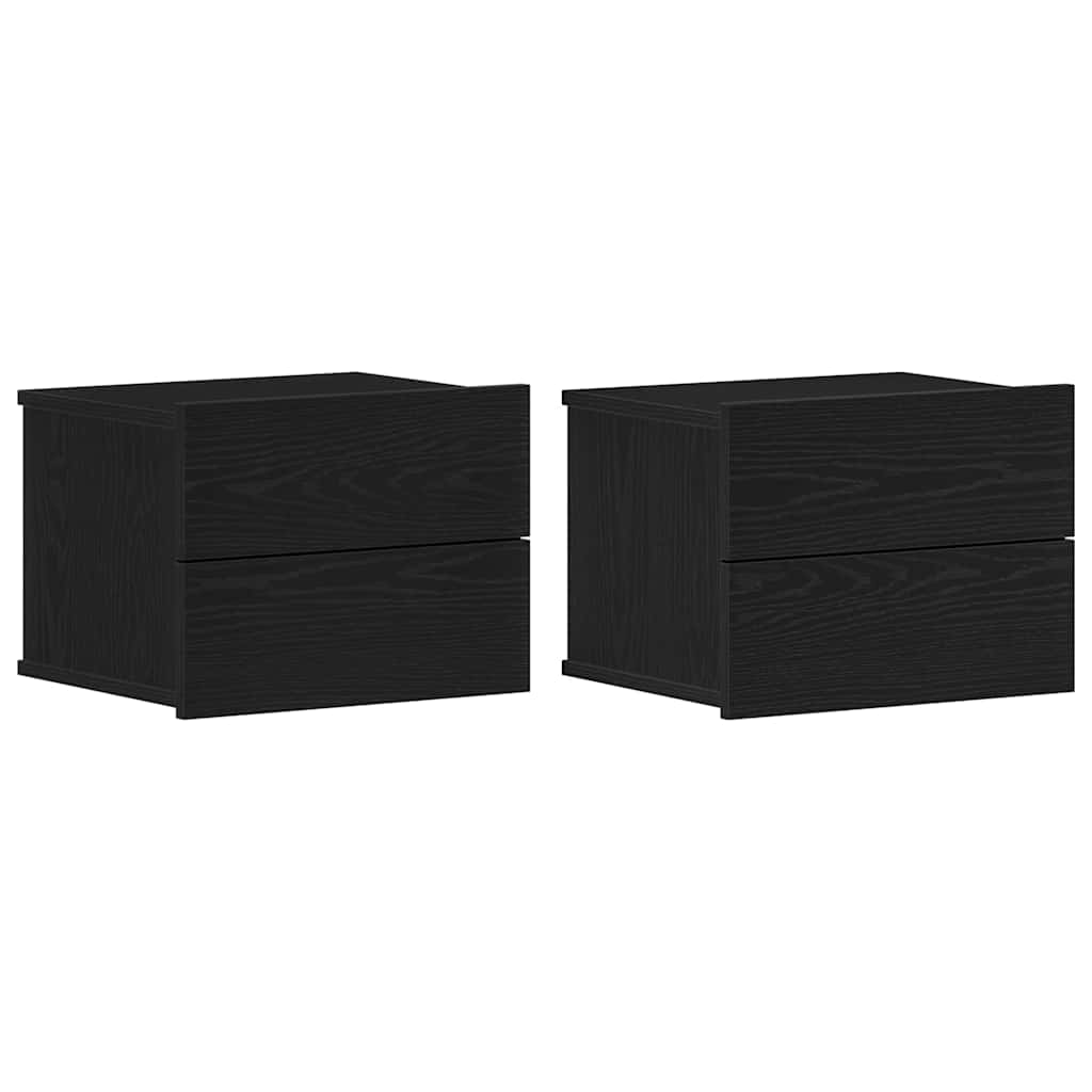 Nattbordskap 2 pcs Svart Eik 40 x 30 x 30 cm Konstruert tre