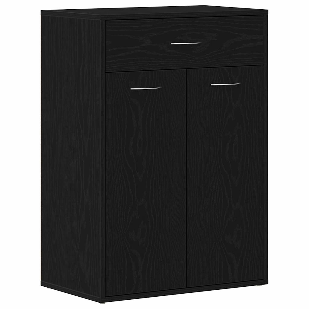 Sko Hylle med skuff Svart Eik 60 x 35 x 84 cm Konstruert tre