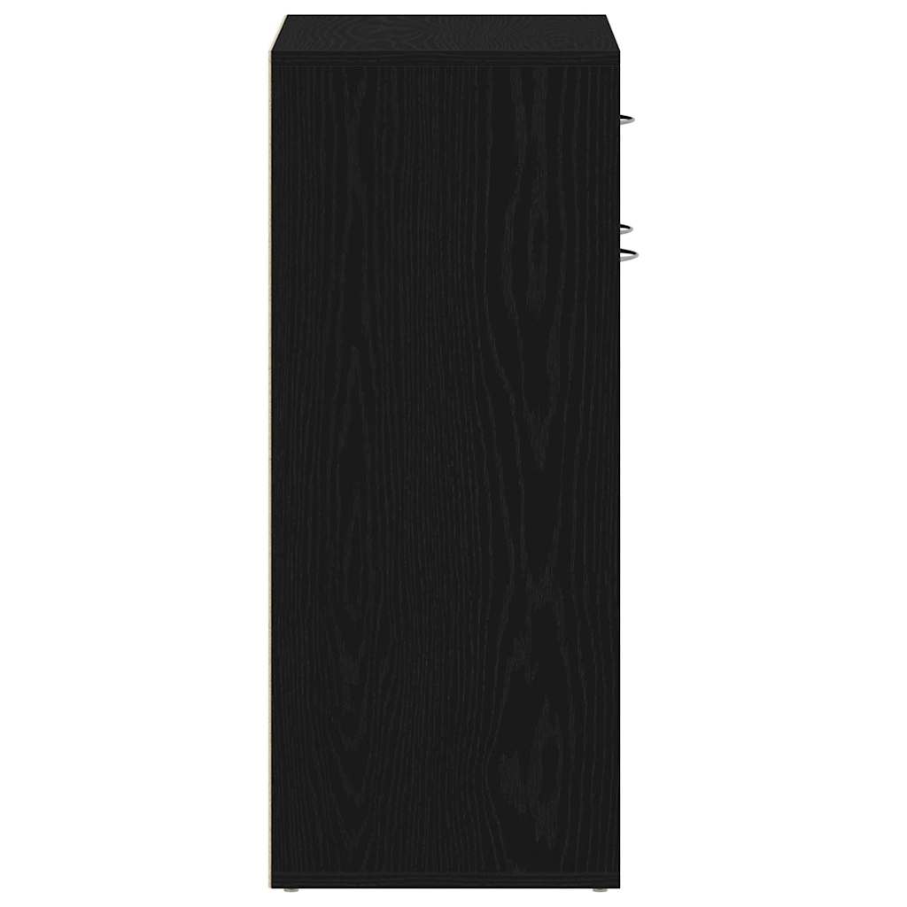 Sko Hylle med skuff Svart Eik 60 x 35 x 84 cm Konstruert tre