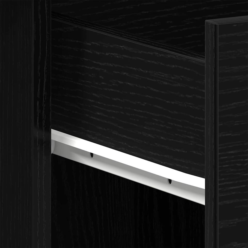 Skrivebord med skuff Svart Eik 100 x 50 x 76 cm Konstruert tre
