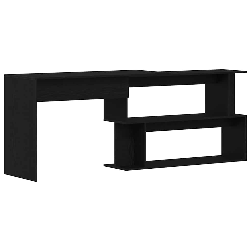 Skrivebord Svart Eik 200 x 50 x 76 cm Konstruert tre