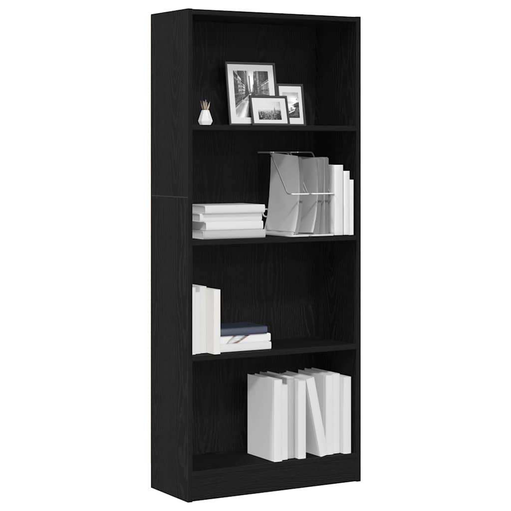 Bokhylle Svart Eik 60 x 24 x 143 cm Konstruert tre