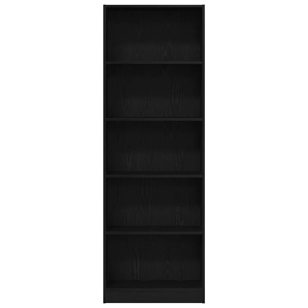 Bokhylle Svart Eik 60 x 24 x 176 cm Konstruert tre