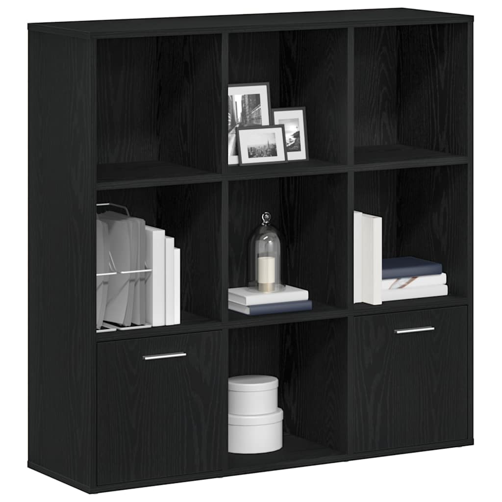 Bokhylle svart eik 98x29x97,5 cm konstruert tre