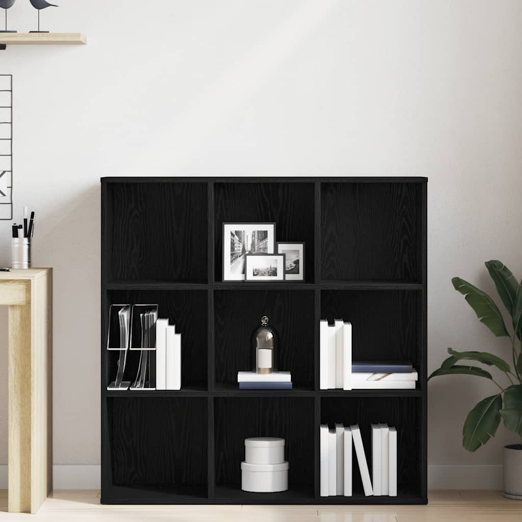 Bokskap svart eik 98x29x97,5 cm konstruert tre
