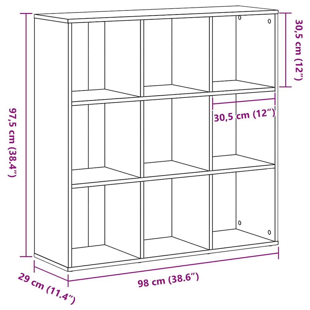 Bokskap svart eik 98x29x97,5 cm konstruert tre