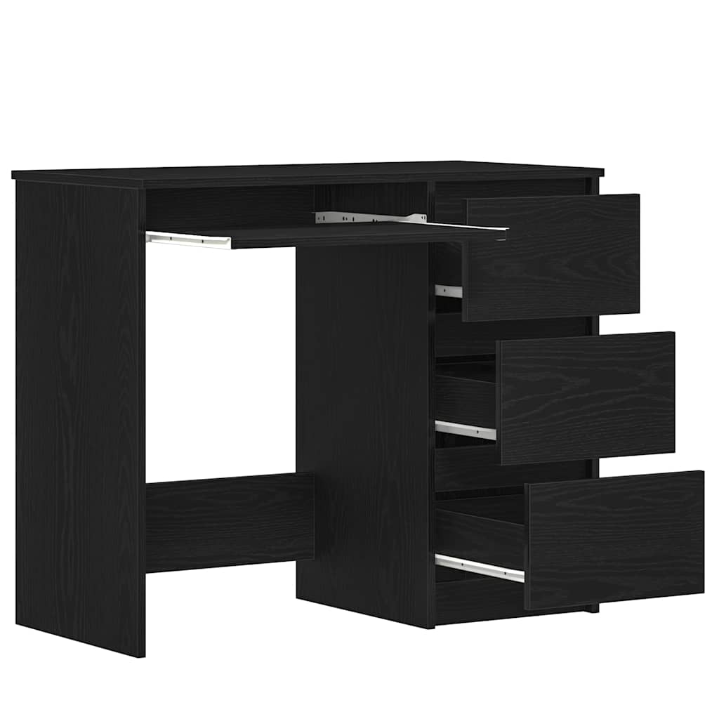 Skrivebord svart eik 90x45x76 cm konstruert tre