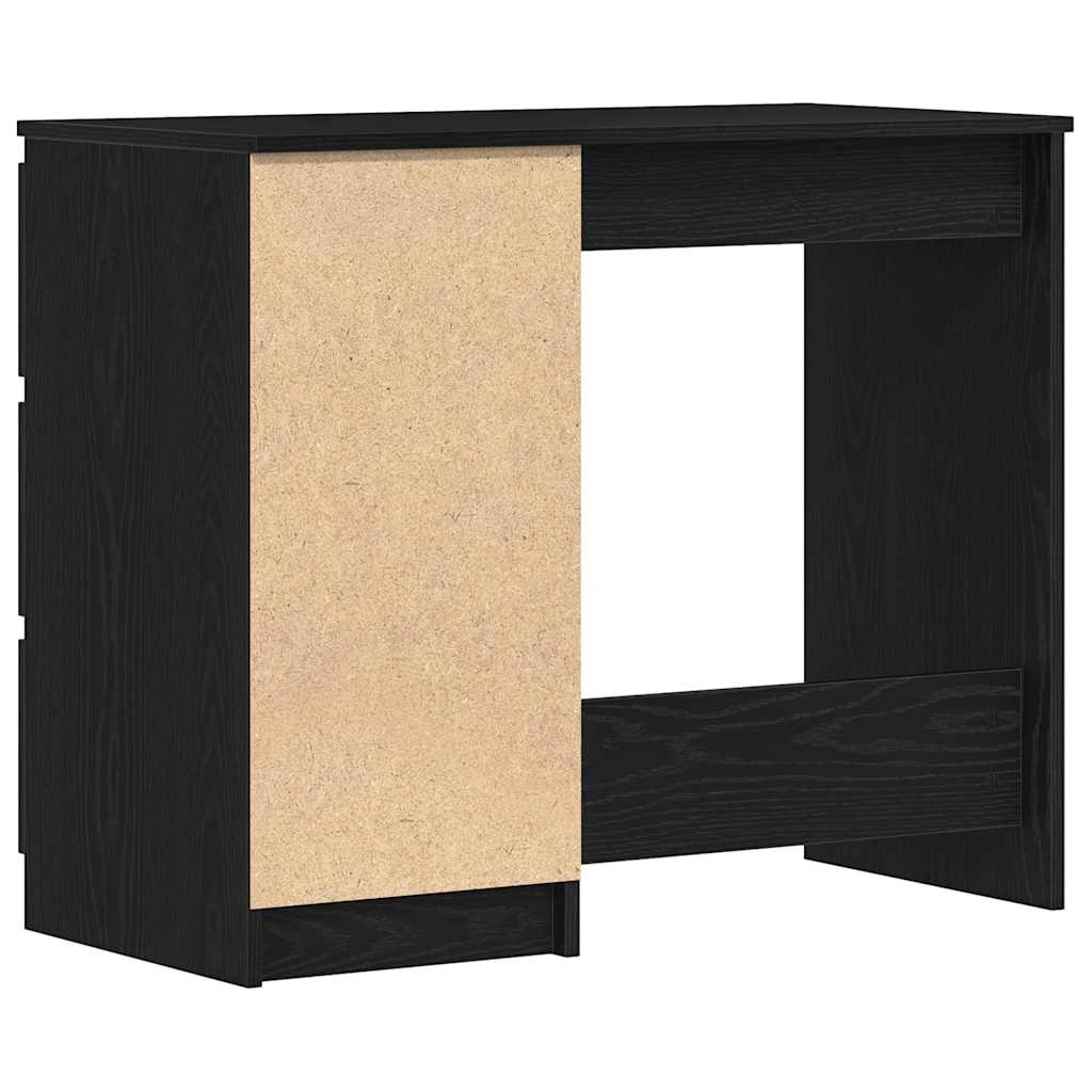 Skrivebord svart eik 90x45x76 cm konstruert tre