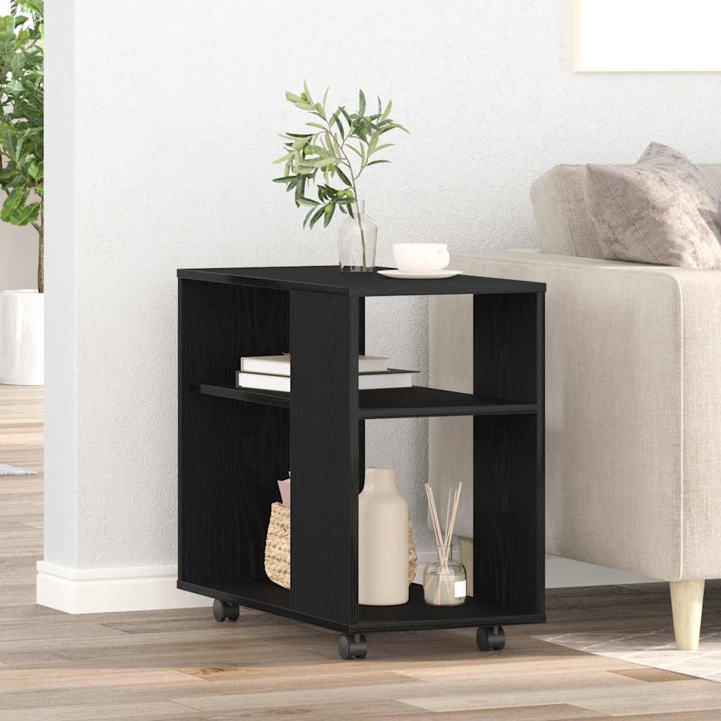 Sidebord svart eik 70x35x60 cm konstruert tre