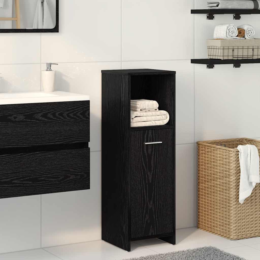 Baderomsskap svart eik 30x30x95 cm konstruert tre