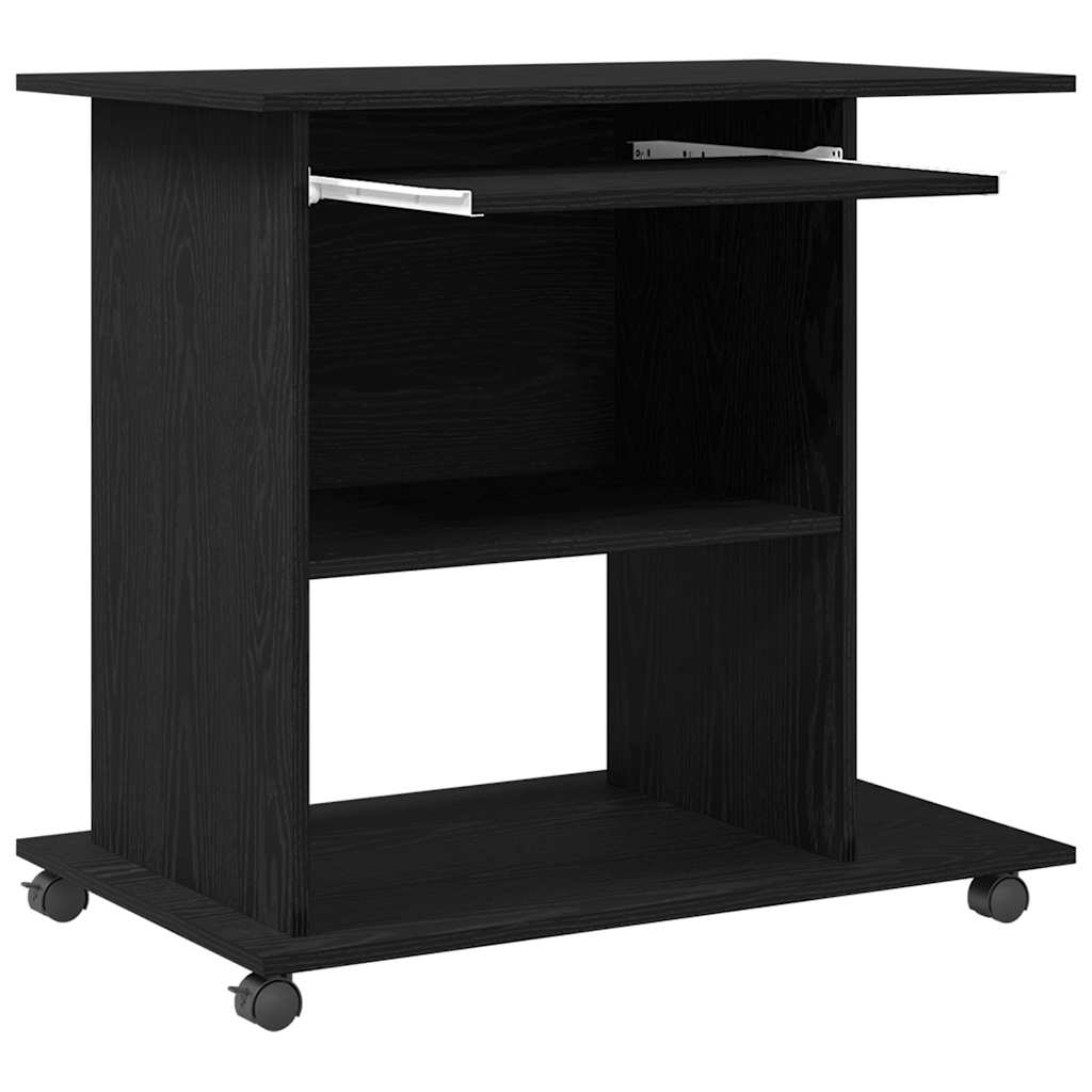 Databord svart eik 80x50x75 cm konstruert tre