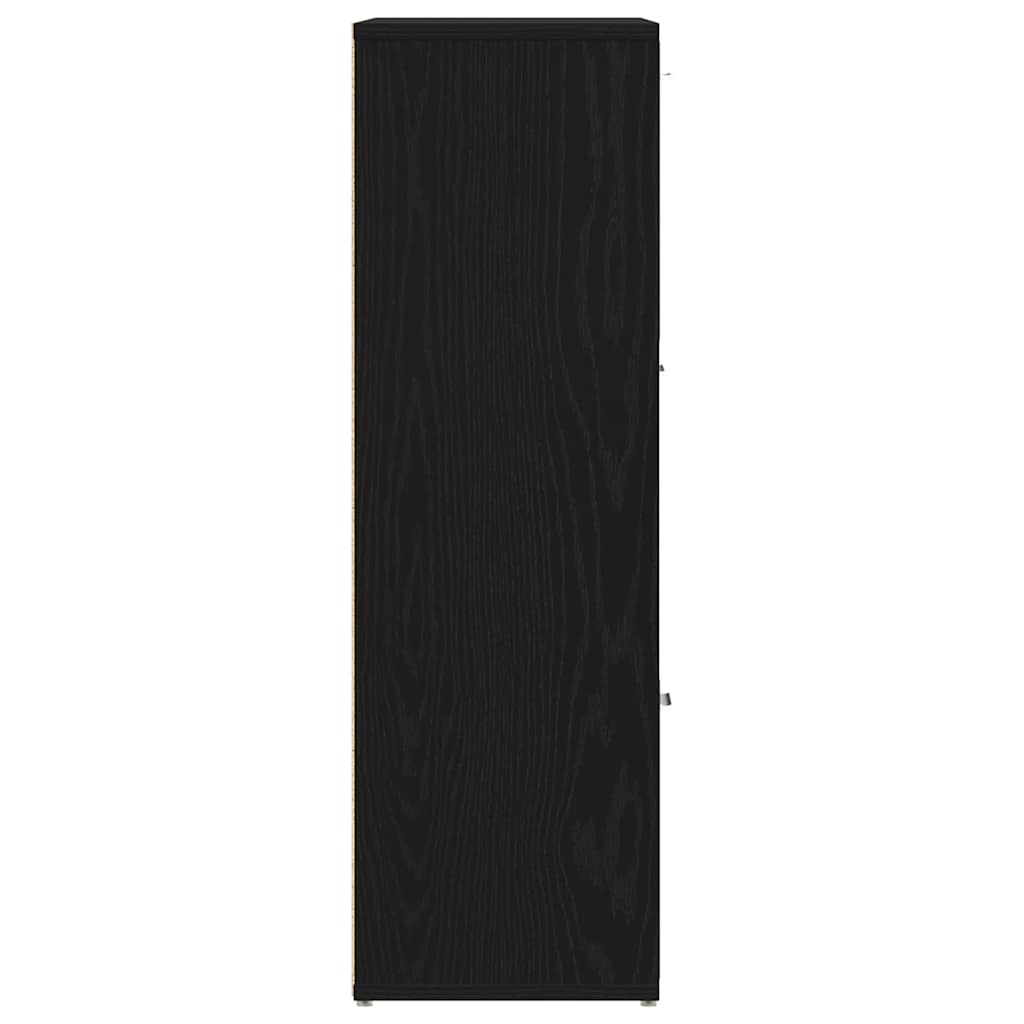 Bokhylle svart eik 90x28x90 cm konstruert tre