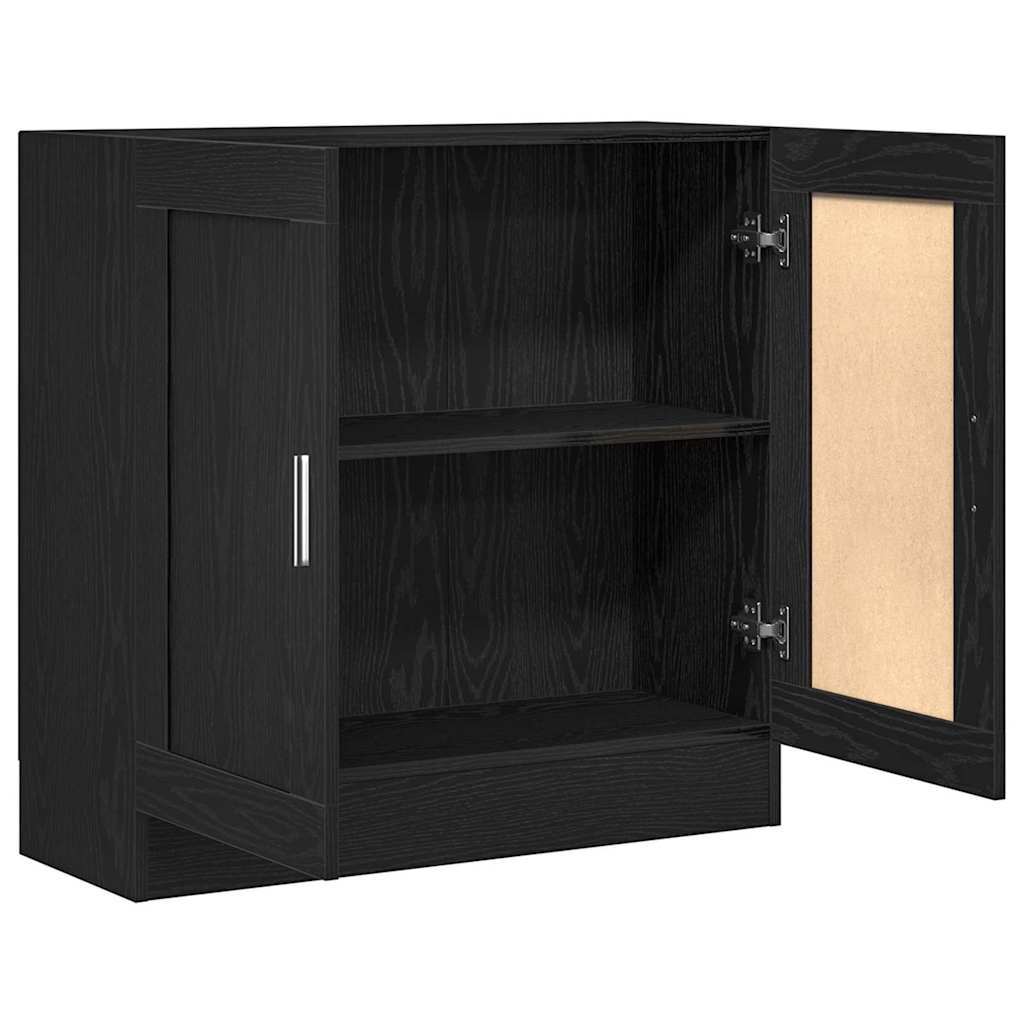 Bokskap Svart Eik 82,5 x 30,5 x 80 cm Konstruert tre