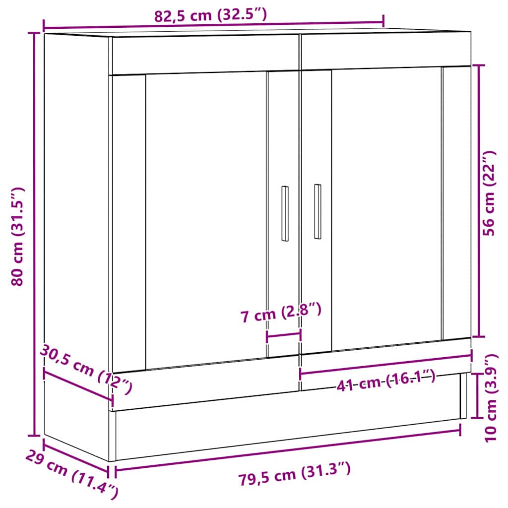 Bokskap Svart Eik 82,5 x 30,5 x 80 cm Konstruert tre
