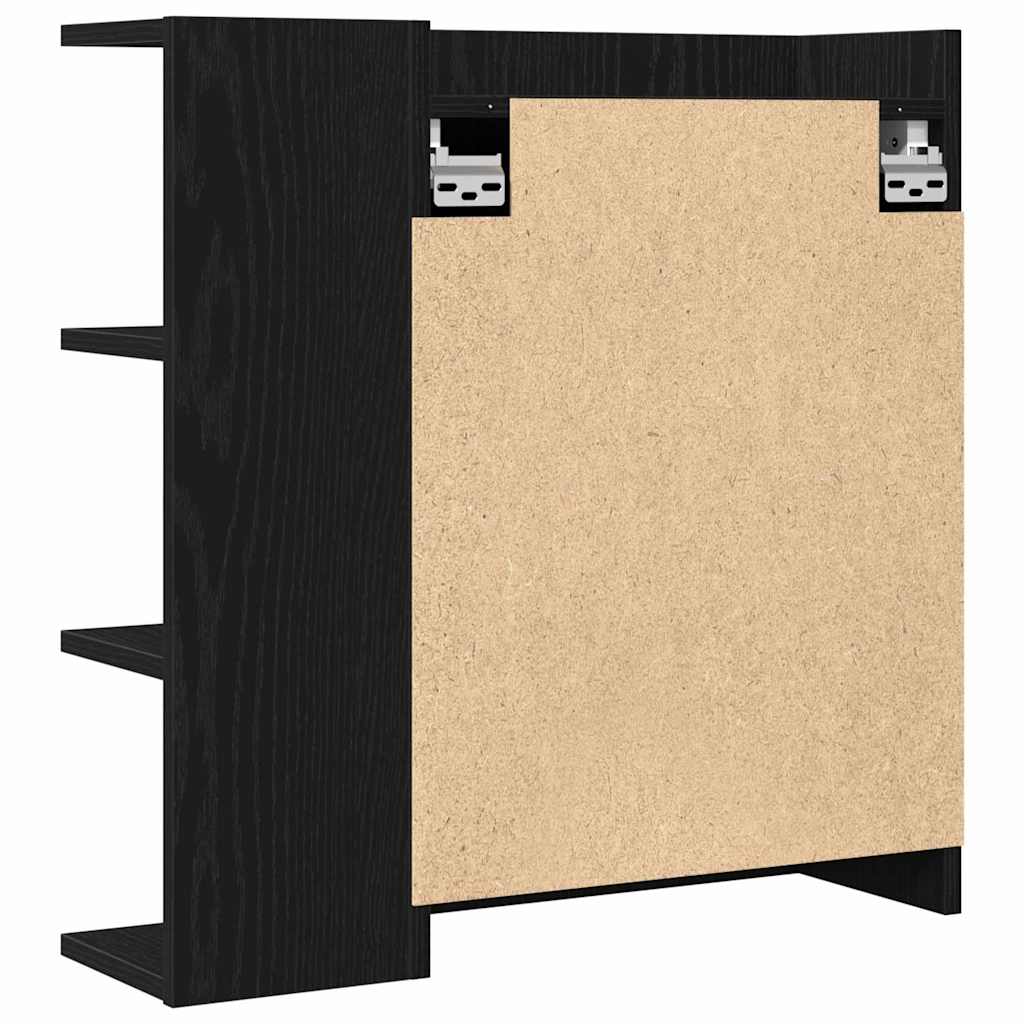 Baderomsspeilskap Svart Eik 62,5 x 20,5 x 64 cm Konstruert tre