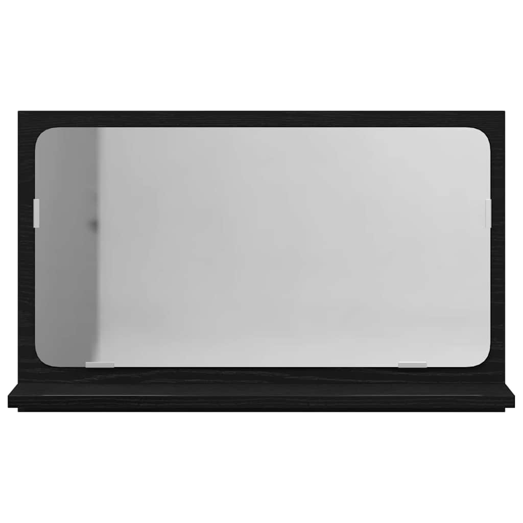 Speilhylle med hylle Svart Eik 60 x 10,5 x 37 cm Konstruert tre