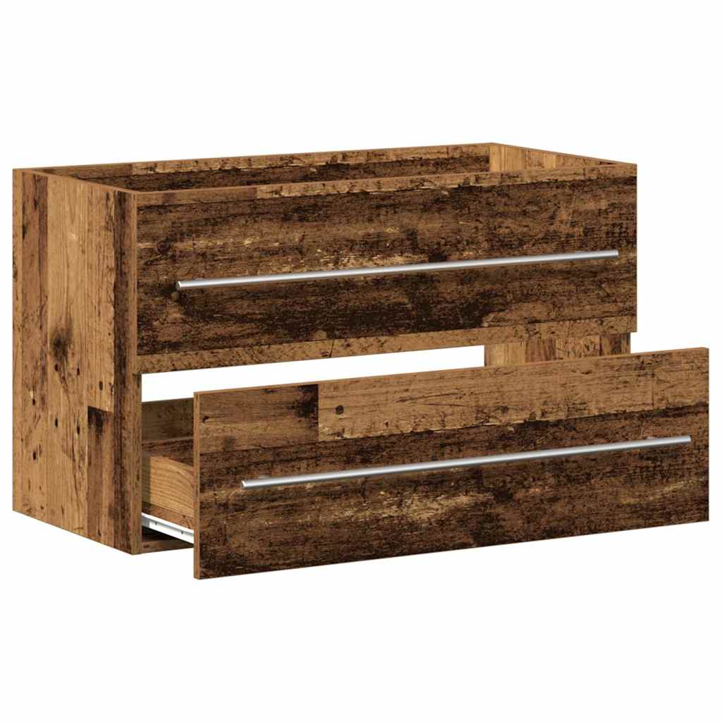 Baderomsvaskskap gammelt tre 80x38,5x48 cm konstruert tre