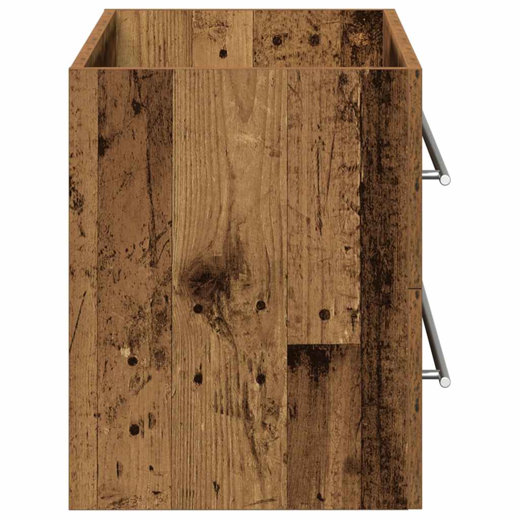 Baderomsvaskskap gammelt tre 80x38,5x48 cm konstruert tre