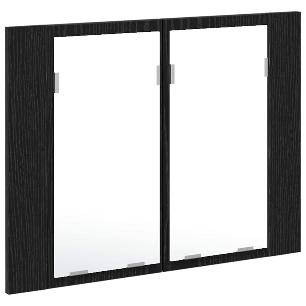 Baderomsspeilskap Svart Eik 60 x 12 x 45 cm Konstruert tre
