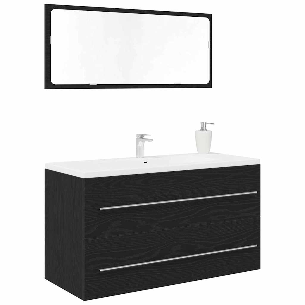 Sink Cabinet Svart Eik 90 x 45 x 1.5 cm Konstruert tre