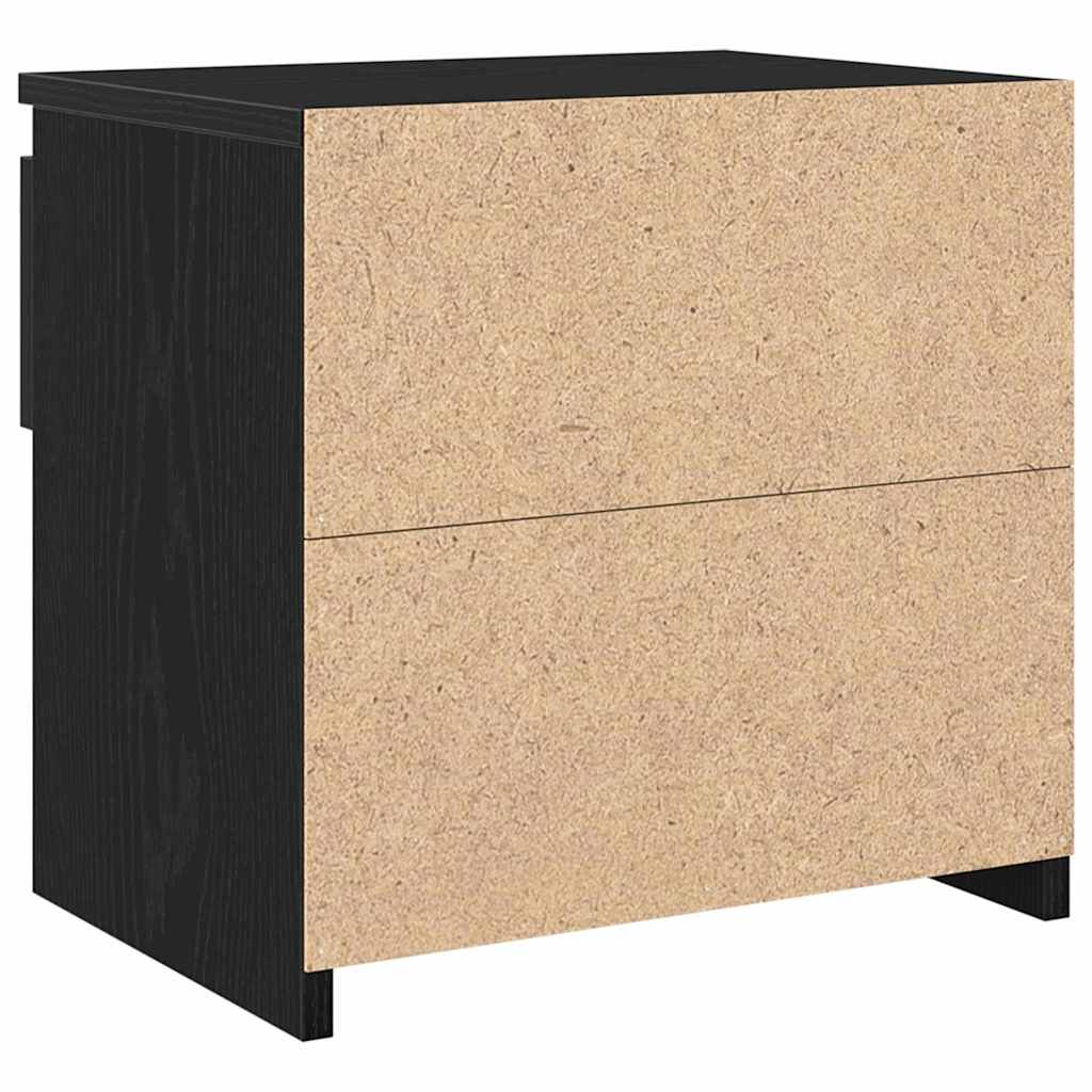Nattbordskap 2 pcs Svart Eik 40 x 30 x 39 cm Konstruert tre