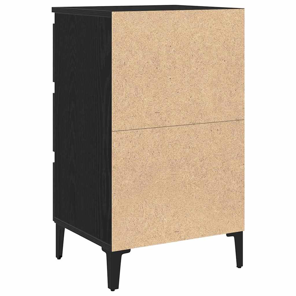 Nattbordskap med skuff Svart Eik 40 x 35 x 69 cm Konstruert tre