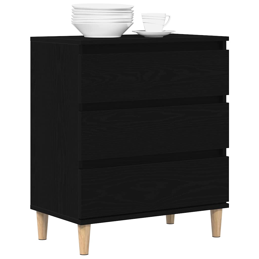 Serviesskap med skuff Svart Eik 60 x 35 x 70 cm Konstruert tre