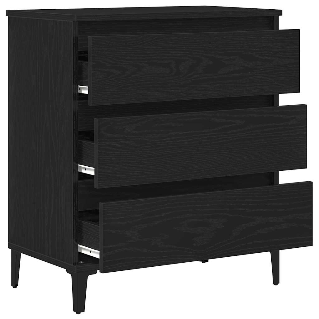 Serviesskap med skuff Svart Eik 60 x 35 x 70 cm Konstruert tre