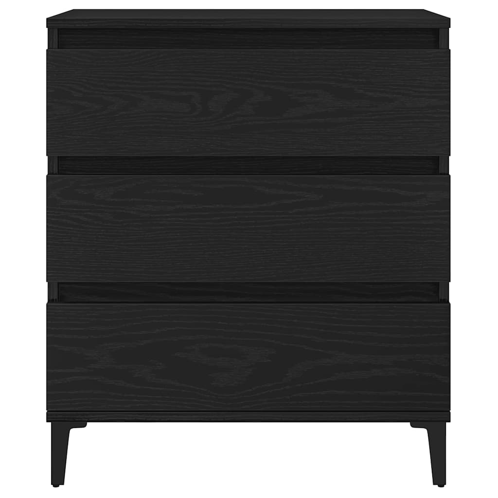 Serviesskap med skuff Svart Eik 60 x 35 x 70 cm Konstruert tre