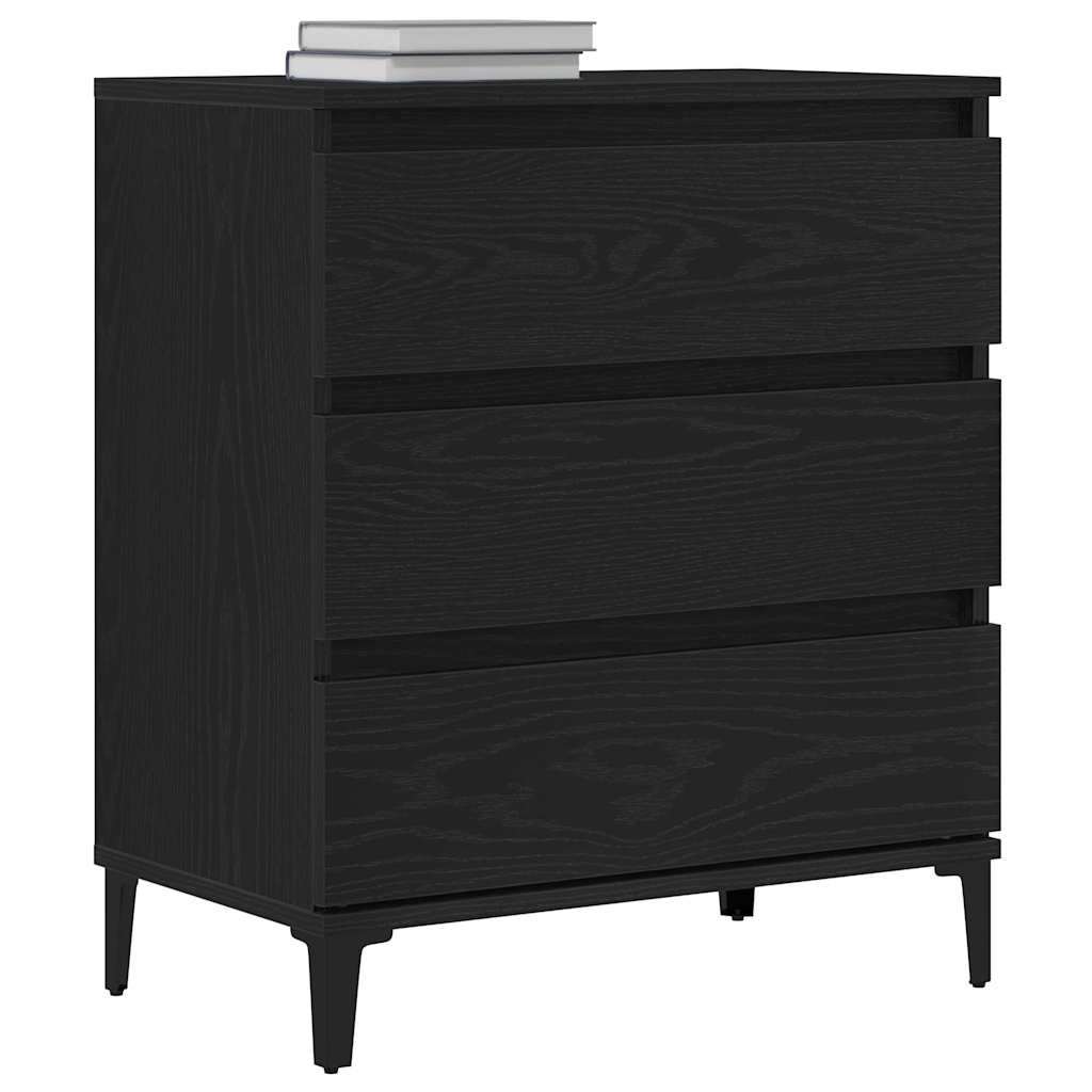 Serviesskap med skuff Svart Eik 60 x 35 x 70 cm Konstruert tre