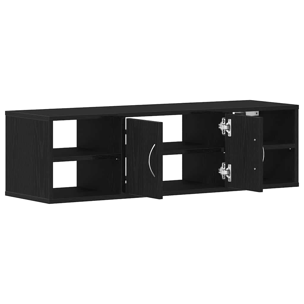 Vegghylle med hylle Svart Eik 102 x 30 x 29 cm Konstruert tre