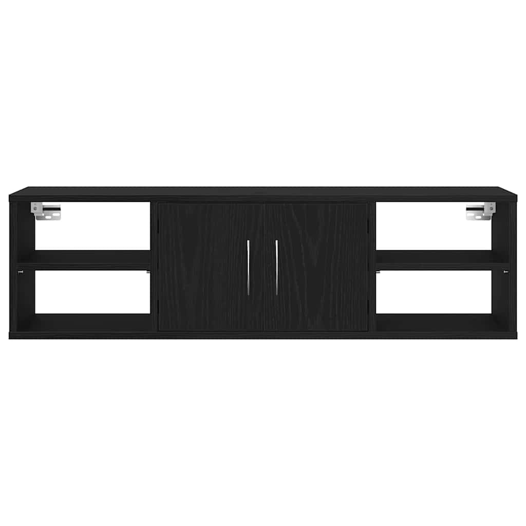 Vegghylle med hylle Svart Eik 102 x 30 x 29 cm Konstruert tre