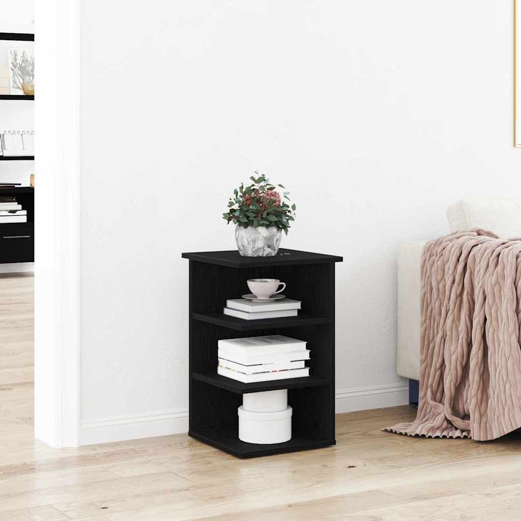 Sideskap Svart Eik 35 x 35 x 55 cm Konstruert tre
