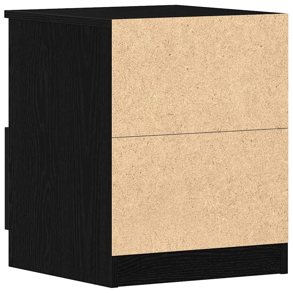 Nattbordskap 2 pcs Svart Eik 40 x 40 x 50 cm Konstruert tre