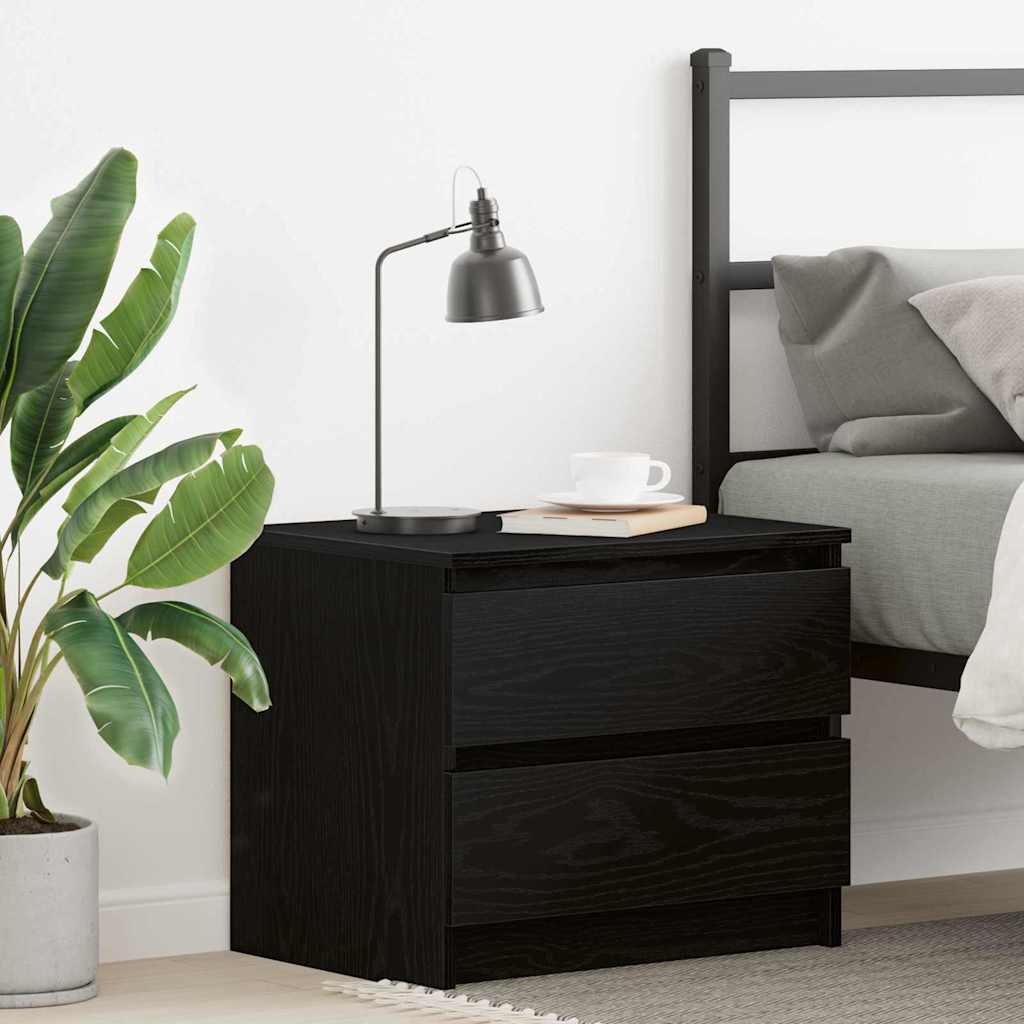 Nattbordskap Svart Eik 50 x 40 x 43,5 cm Konstruert tre