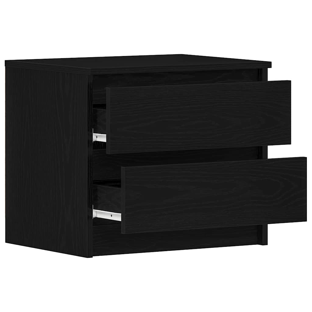 Nattbordskap Svart Eik 50 x 40 x 43,5 cm Konstruert tre