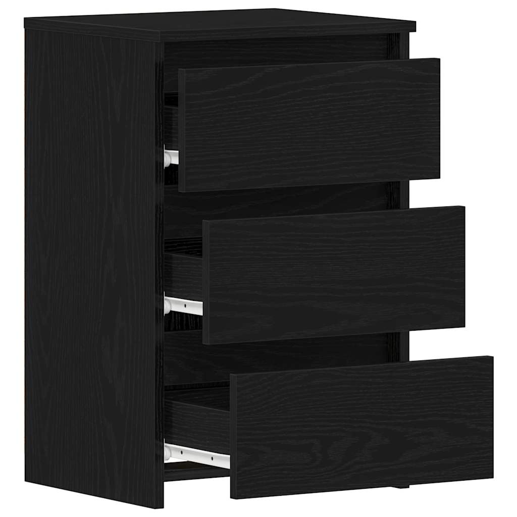 Nattbordskap 2 pcs Svart Eik 40 x 35 x 62,5 cm Konstruert tre