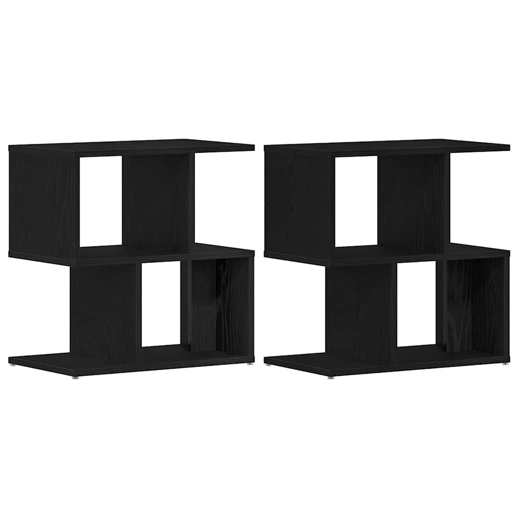 Nattbordskap 2 pcs Svart Eik 50 x 30 x 51,5 cm Konstruert tre