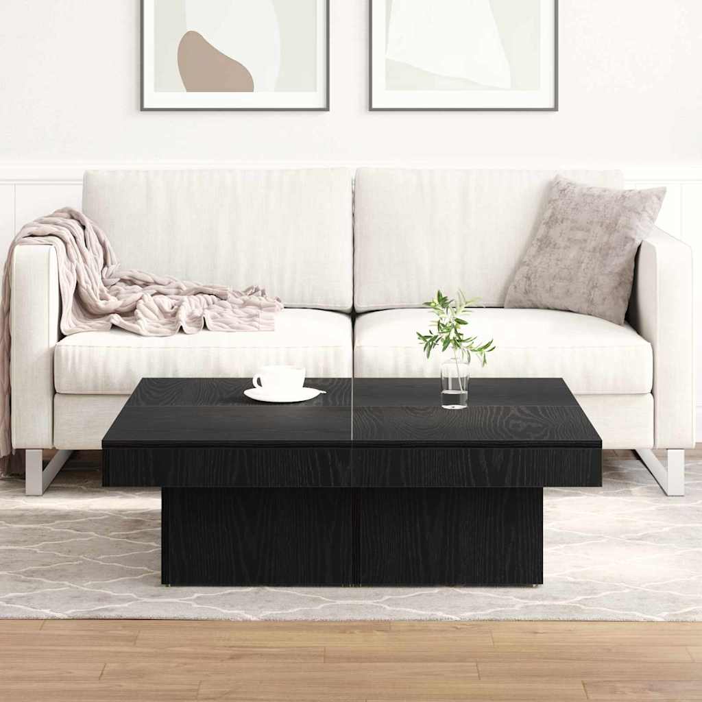 Kaffebord Svart Eik 90 x 90 x 28 cm Konstruert tre