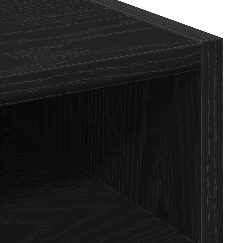 Vogn med skap med hjul Svart Eik 33 x 38 x 60 cm Konstruert tre