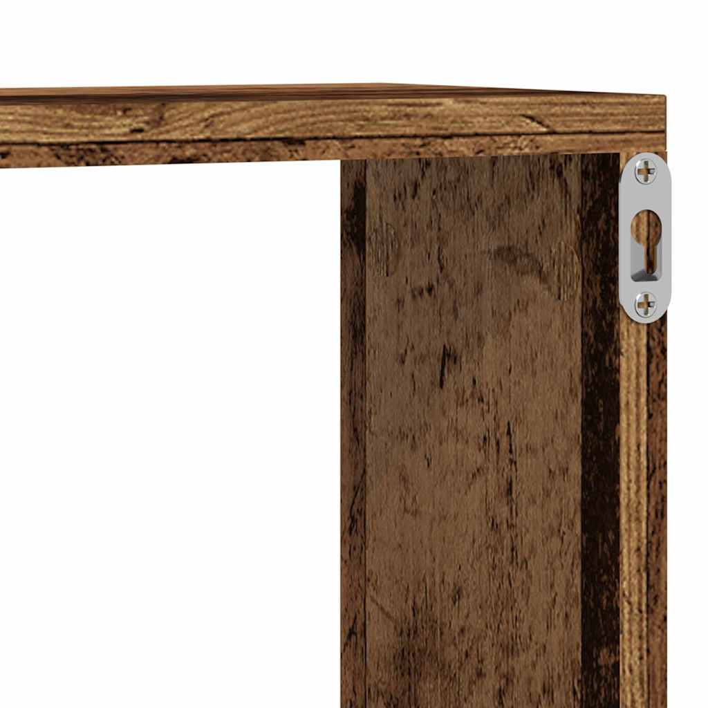 Vegghyller 2 pcs Gammelt tre 80 x 15 x 26 cm Konstruert tre