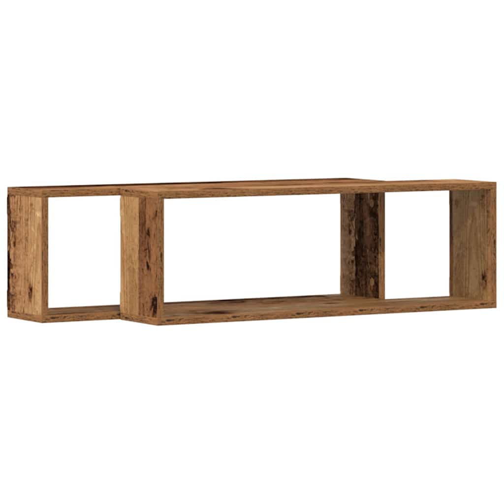 Vegghyller 2 pcs Gammelt tre 80 x 15 x 26 cm Konstruert tre